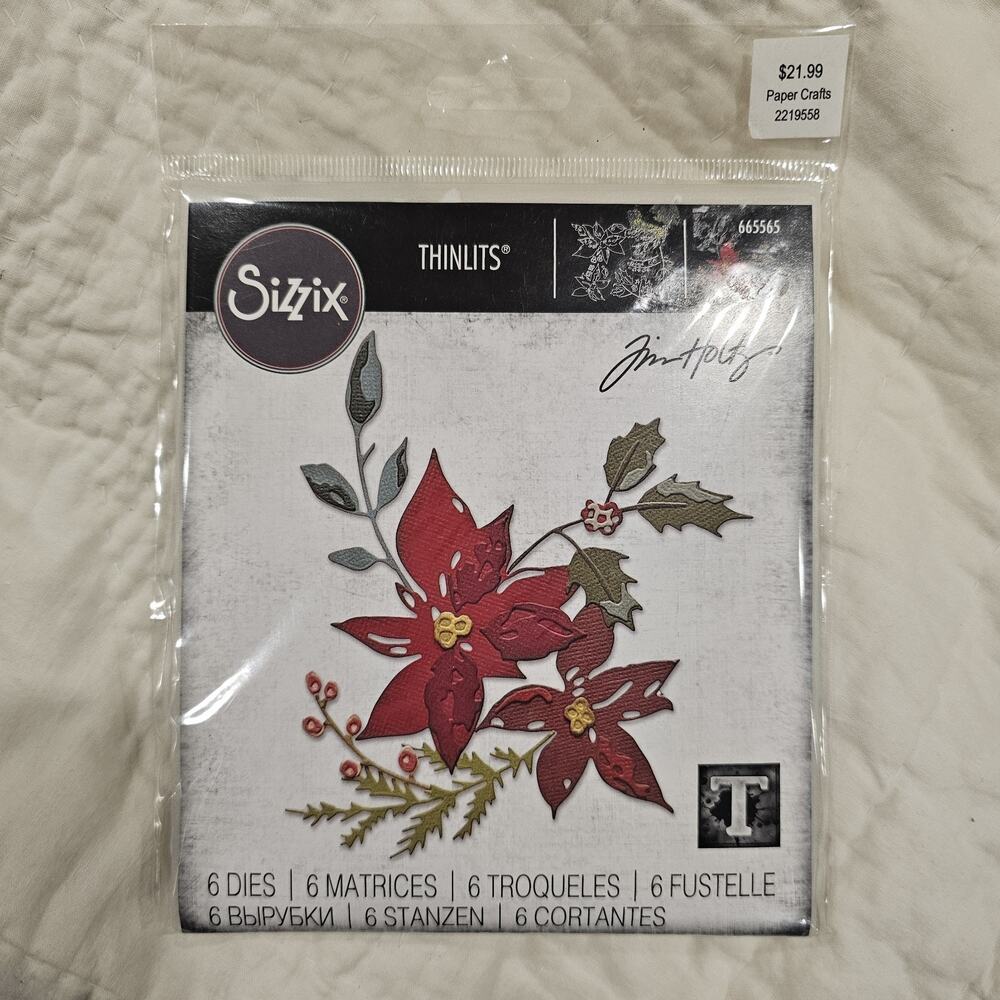 Tim Holtz Festive Bouquet Christmas Poinsettia Thinlits 665565 Sizzix-Dies